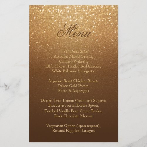 Brown and Gold Glitter _ Menu