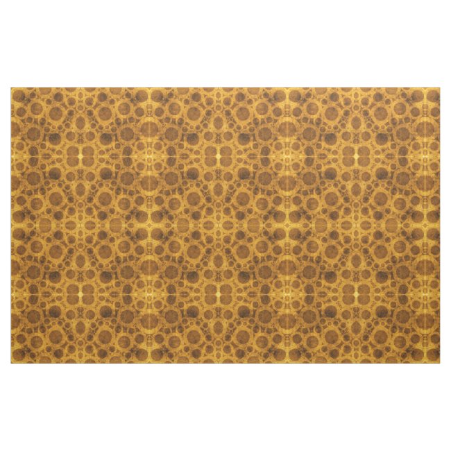 Brown and Gold Grunge Steampunk Pattern Fabric