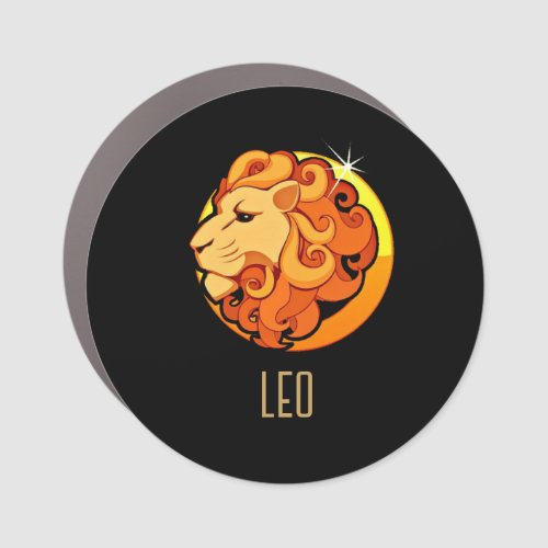 Brown and gold Leo zodiac sign black