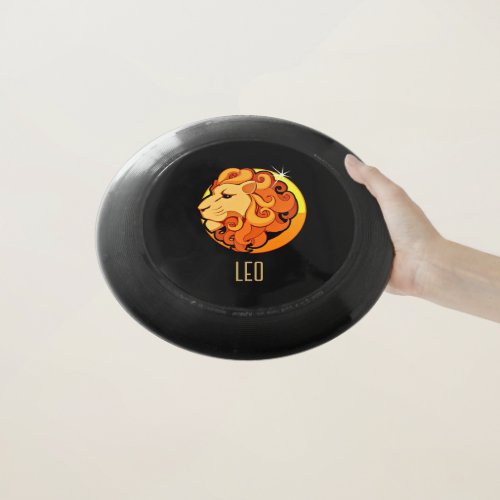 Brown and gold Leo zodiac sign black Wham-O Frisbee