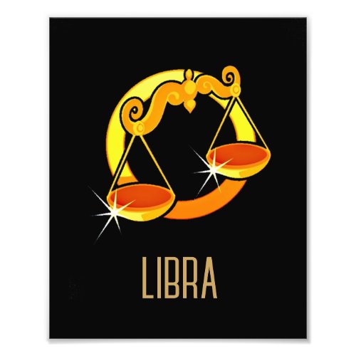 Brown and gold Libra zodiac sign black