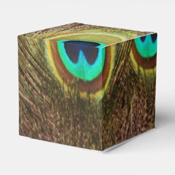 Brown And Gold Peacock Feather Favor Boxes by Peacocks at Zazzle