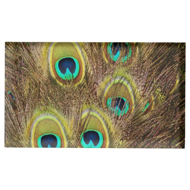 Brown and Gold Peacock Table Card Holder (Front)