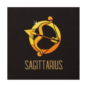 Brown and gold Sagittarius zodiac sign black