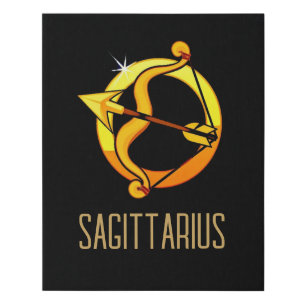 Brown and gold Sagittarius zodiac sign black