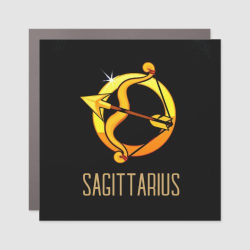 Brown and gold Sagittarius zodiac sign black