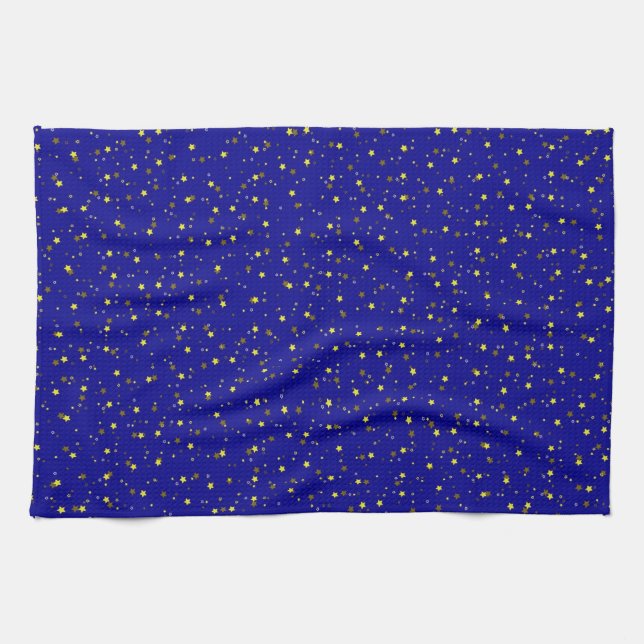 Brown And Gold Stars Kitchen Towel (Horizontal)