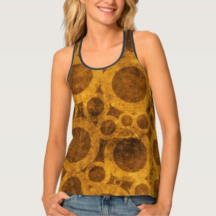Brown and Gold Steampunk Abstract Tank Top