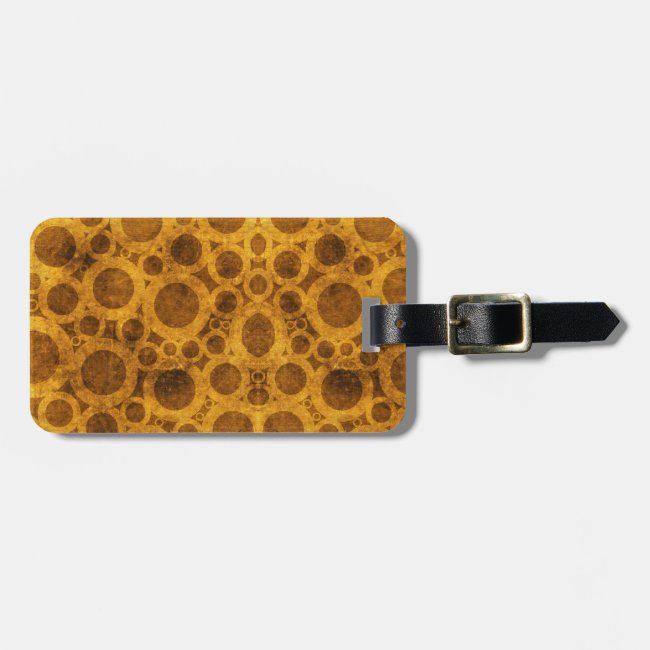 Brown and Gold Steampunk Pattern Luggage Tag