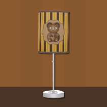 Brown and golden nursery lamp with brown baby bear