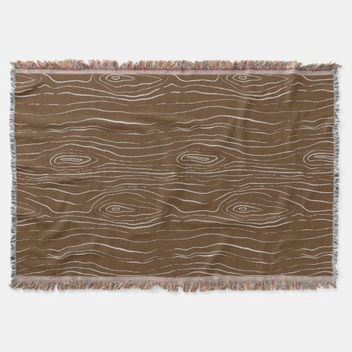 Brown And Gray Abstract Wood Grains Throw Blanket