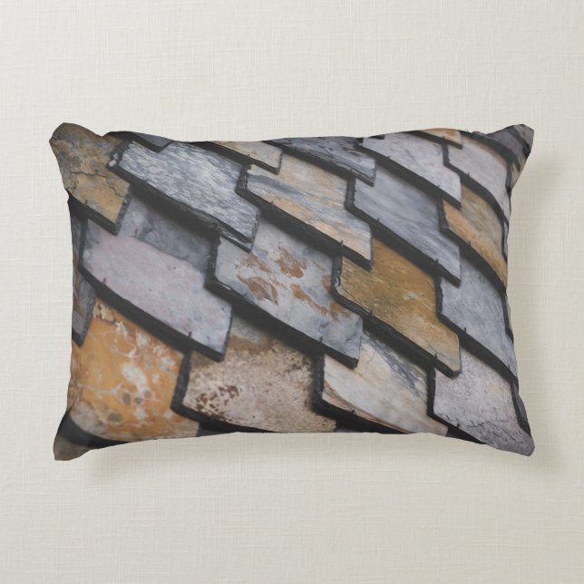 Brown and gray bricks accent pillow (Front)