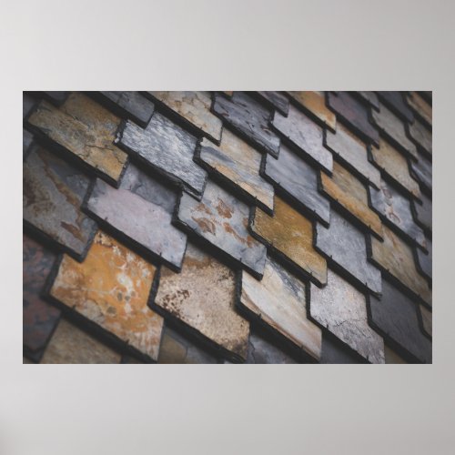 Brown and gray bricks poster