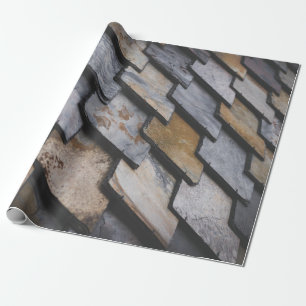 Brown and gray bricks wrapping paper