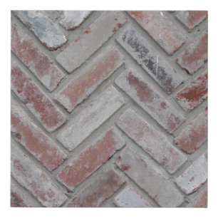 Brown and gray concrete brick wall faux canvas print