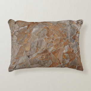 Brown and gray concrete frame accent pillow