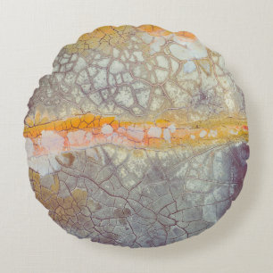 Brown and gray concrete surface round pillow