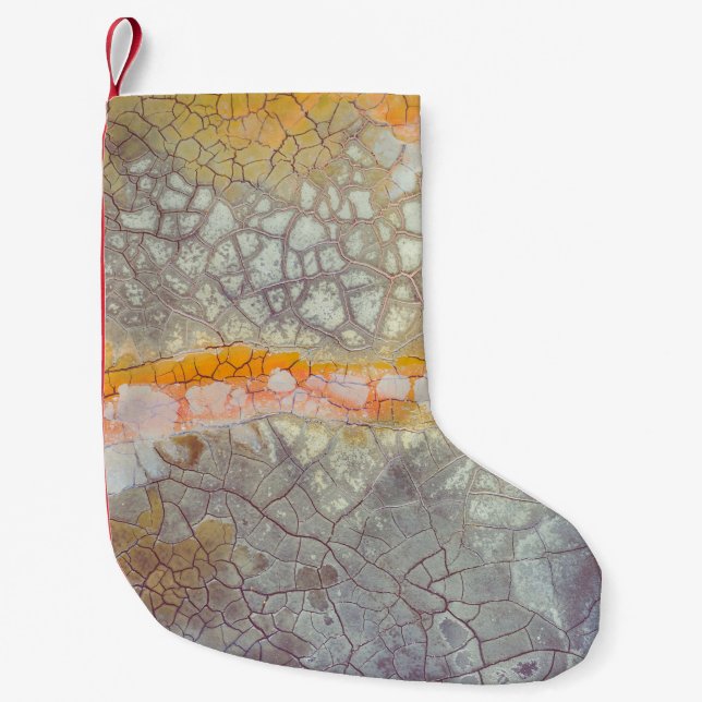 Brown and gray concrete surface small christmas stocking (Front)