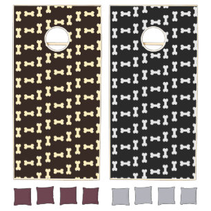 Brown and gray dog bones  cornhole set