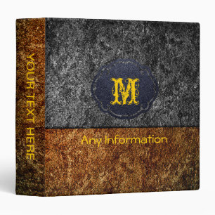 Brown and Gray Leather Binder