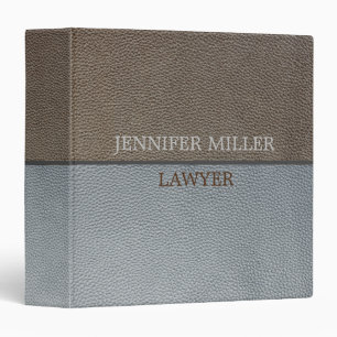Brown and gray leather texture customer design 3 ring binder