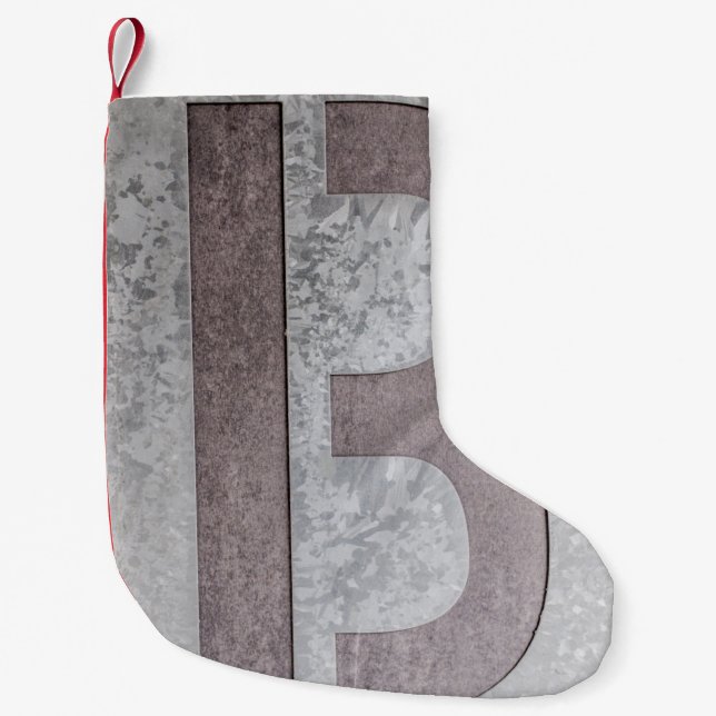 Brown and gray letter B artwork Small Christmas Stocking (Front)
