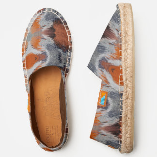Brown and Gray Red Fox Fur Abstract Art Pattern Espadrilles