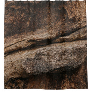 Brown and gray rock formation shower curtain