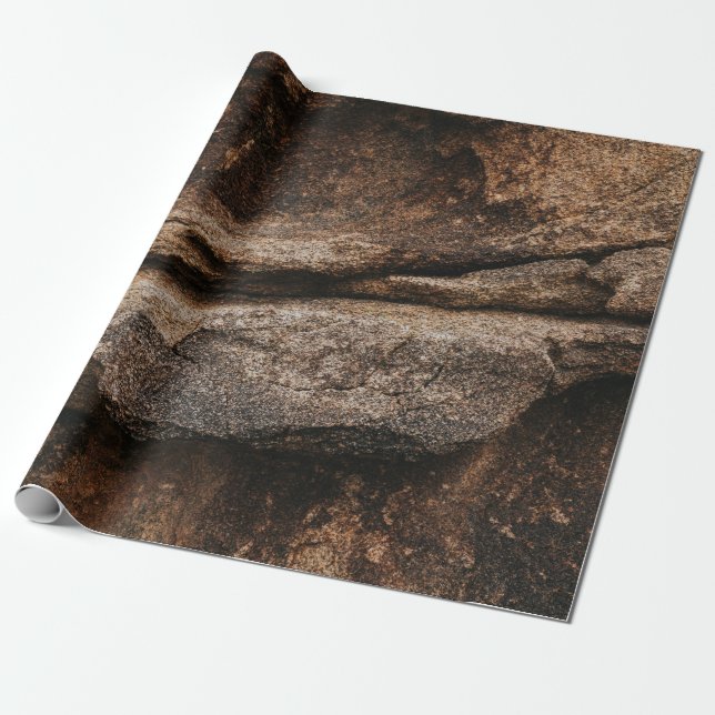 Brown and gray rock formation wrapping paper (Unrolled)