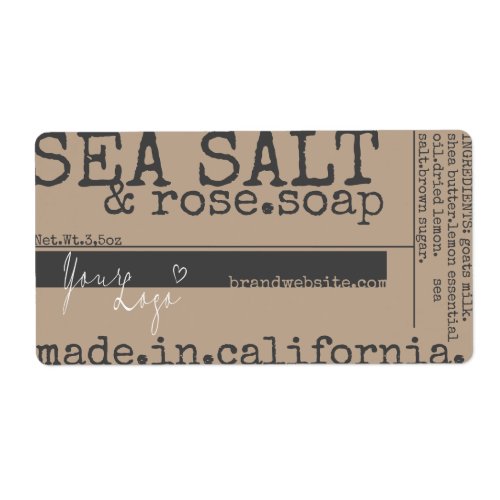 Brown and Gray Soap Product Packaging Custom Logo Label