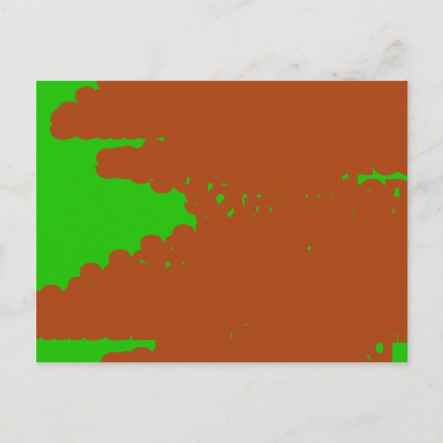 brown and green abstract art postcard (Front)