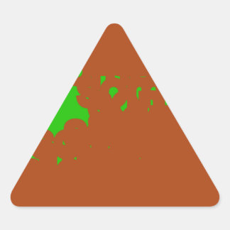 brown and green abstract art triangle sticker