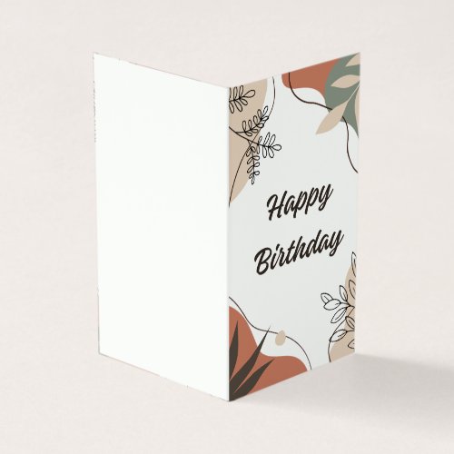 brown and green aesthetic Birthday Card