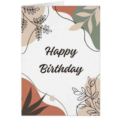 Brown and Green Aesthetic Photo Calligraphy Card