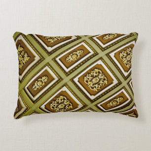 Brown and Green Architecture  Accent Pillow