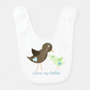 Brown and Green Birds Personalized Baby Bib