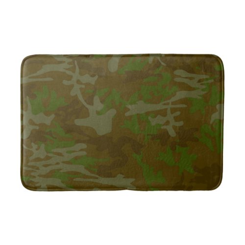 Brown And Green Camo Bath Mat