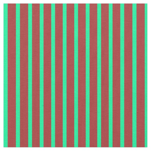 Brown and Green Colored Stripes Pattern Fabric (Close Up)