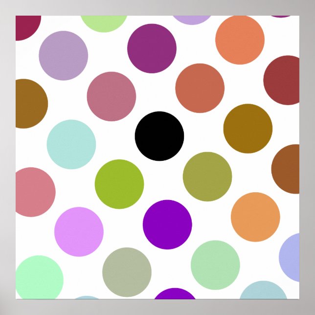 Brown And Green Colorful Dots Poster (Front)