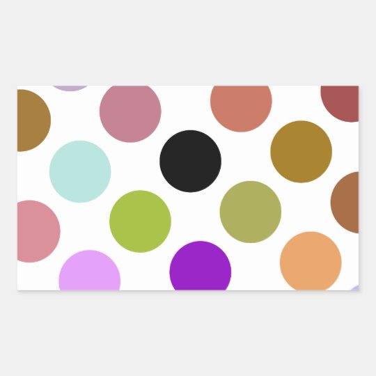 Brown And Green Colorful Dots Rectangular Sticker