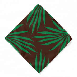 brown and green Leaf Tribal African head wrap Bandana