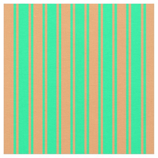 Brown and Green Lines/Stripes Pattern Fabric