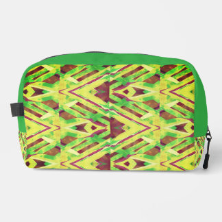 Brown and green pattern dopp kit