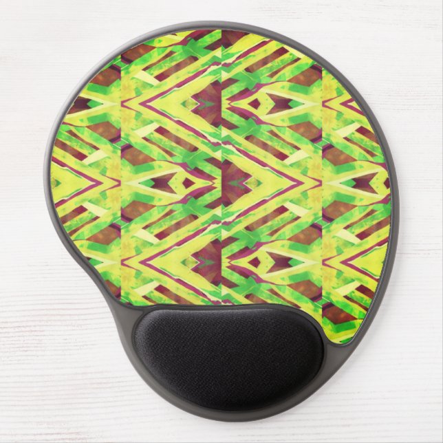 Brown and green pattern gel mouse pad (Front)