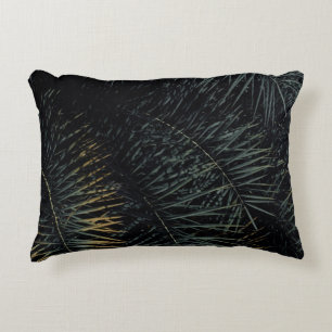 BROWN AND GREEN PLANT LEAVES ACCENT PILLOW