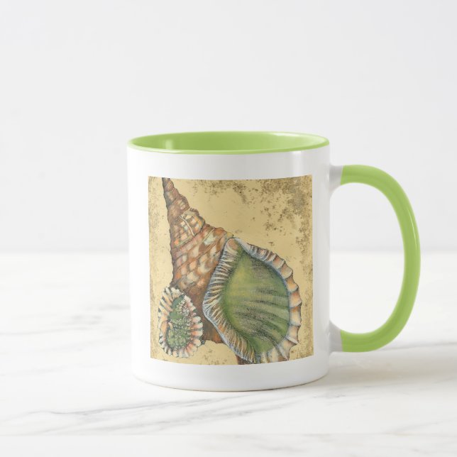 Brown and Green Seashell Mug (Right)