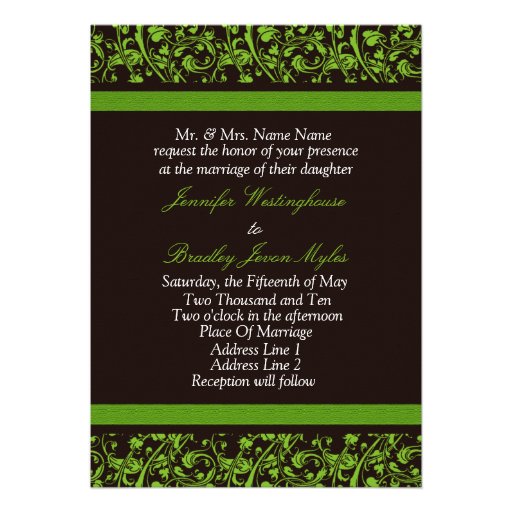 Brown And Green Wedding Invitations 6