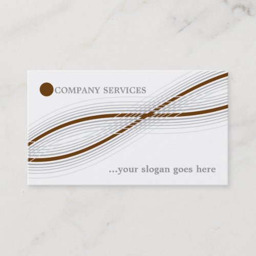 Brown and grey crossed curved lines and circle business card