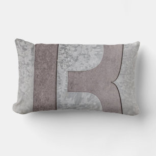 Brown and grey letter B artwork Lumbar Pillow