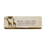 Brown and Ivory African Giraffe Wedding Label